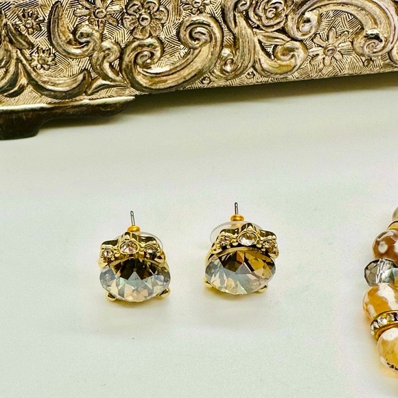 🔥 Gorgeous Smoky Crystal Earrings & Agate Bracelet - Picture 3 of 16